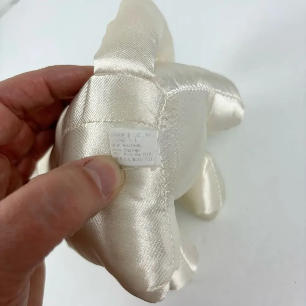 Vintage White Satin Cat Stuffed